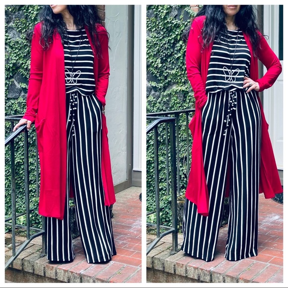 Fabulous striped wide leg jumpsuit with pockets - Picture 6 of 7